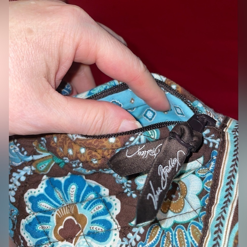 NWOT VERA BRADLEY BOHO RETIRED NON-ZIP JAVA BLUE/CHOCOLATE PAISLEY SMALL… - Picture 13 of 16